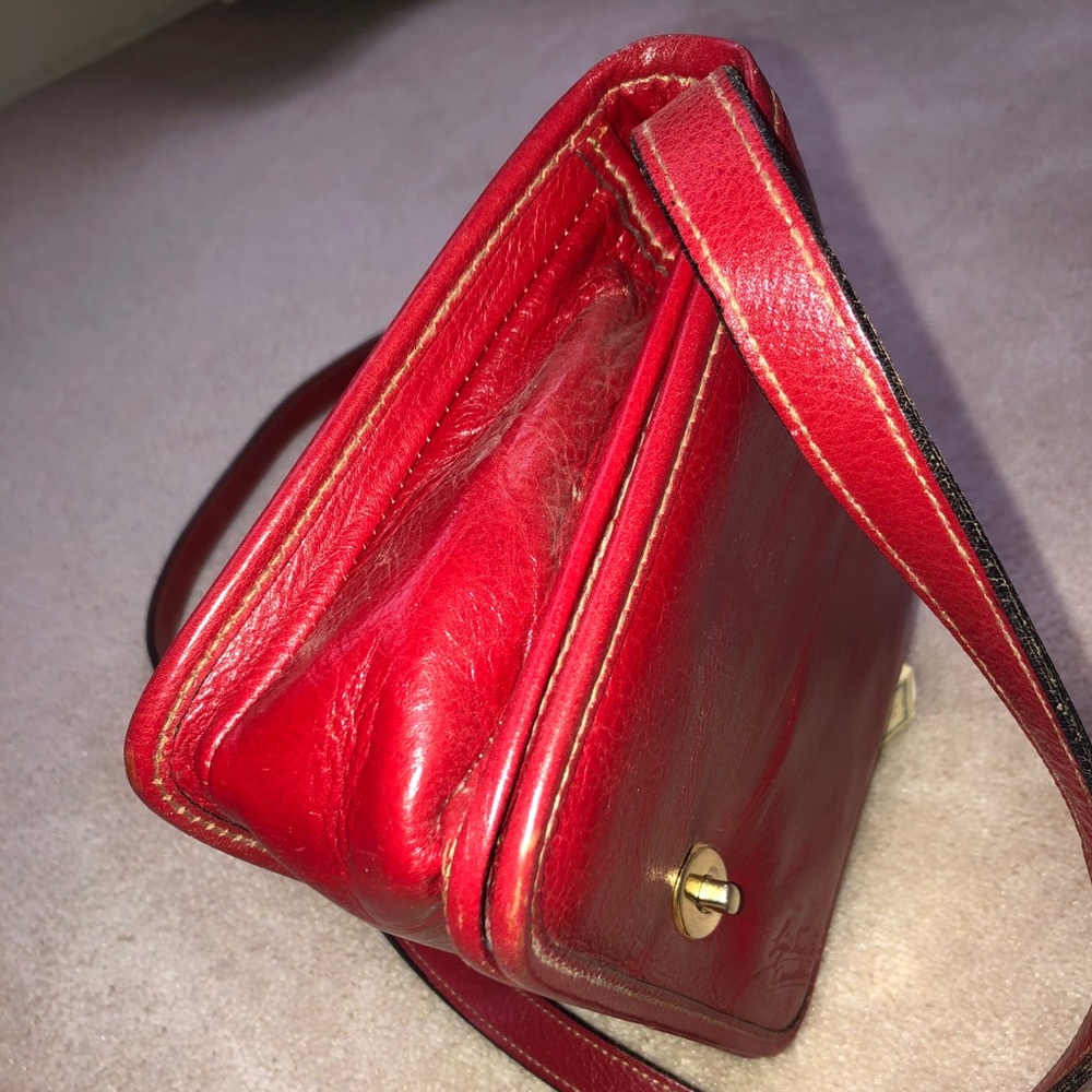 One of a kind, hand made, red leather hand bag. - Picture 6 of 10